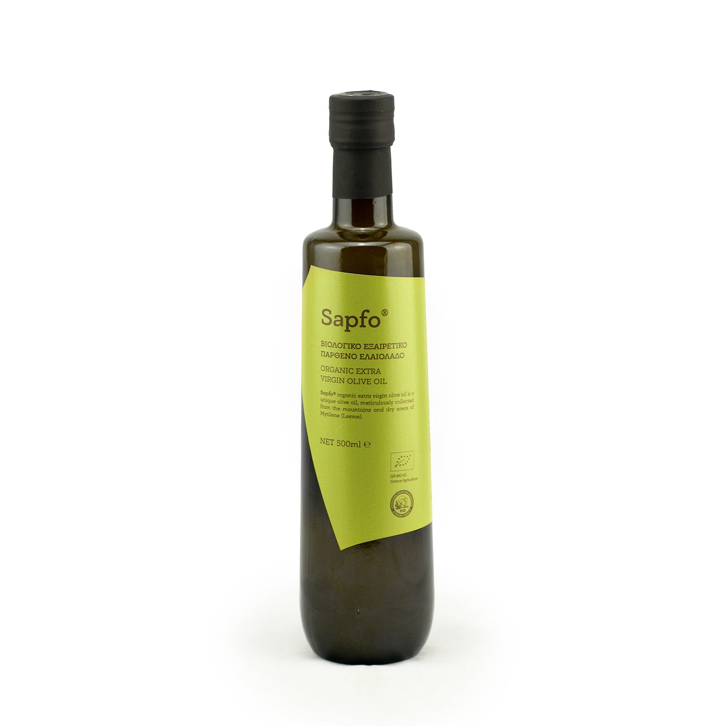 Sapfo Jung fru ekologisk olivolja från Lésvos, Mytilene 500ml
