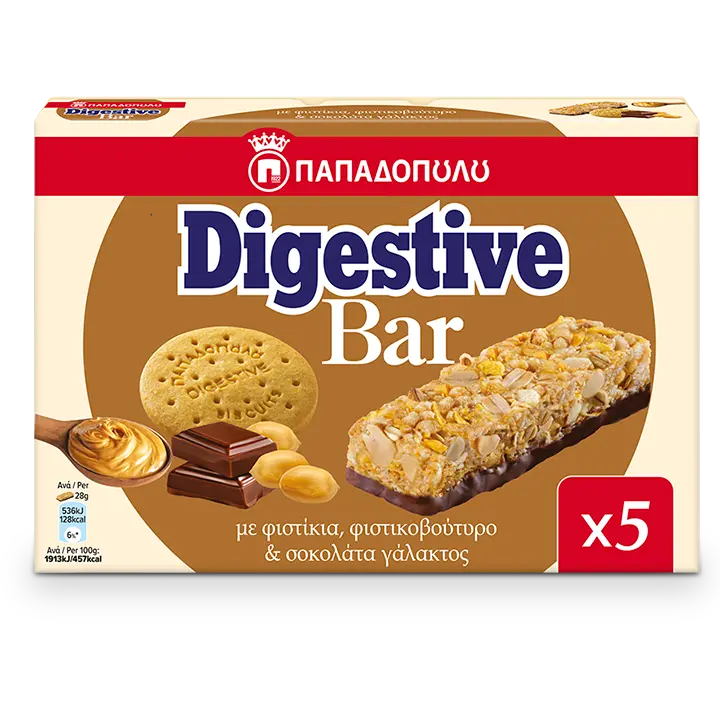 Digestive Bar med jordnötter, jordnötssmör och mjölkchoklad